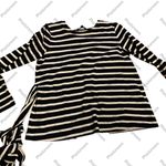 J.Crew  Navy and White Striped Top nautical coquette bow asymmetrical‎ back flaw Photo 0