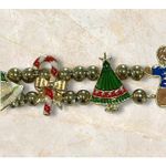 Avon Christmas Bracelet Holiday New Year's Eve 7.5" Goldtone Charms Vintage Gold Photo 5