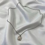 Minimalist Silver Glam Rhinestone Square Pendant Necklace Photo 4