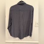 Equipment  Femme Silk Navy and White Polka Dot Shirt Photo 3