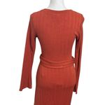 Anthropologie  Elsa Button Front Midi Dress Women’s Size XS Rust Orange Belted Photo 8