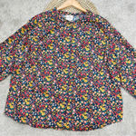st. john's bay St John’s Bay Multi Floral Long Sleeve Button Down Shirt Cotton Blend Size 2X Photo 4