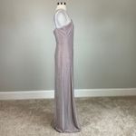 AQUA Sleeveless Sparkly Cut Out Long Column Evening Gown Purple Size 10 Dress Photo 5