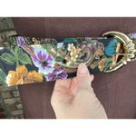 belt cloth covered floral 1980s purple green tan gold Photo 7