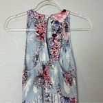 Bleuh Ciel  Blue Floral Midi Dress with Smocking on Chest Size S Photo 5