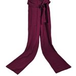 Donna Morgan  Burgundy Utility Belted Short Sleeve‎ Jumpsuit Wide Leg Women's 0 Photo 3