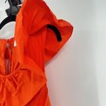 Anthropologie  WHIT TWO Flouncy Bright‎ Orange Ruffled Tiered midi dress Small Photo 10