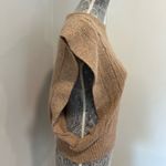 VTG 70s Women’s Sz: S The Silk Workshop Open Side Tan Pullover Cable Knit Vest. Photo 2
