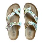 Maibulun Summer Criss Cross Strap Sandals White Floral Size 38 US Women Size 7.5 Photo 2