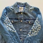 Avec Les Filles Anthropologie | Patchwork Light Wash Boho Denim Jacket Medium Photo 8