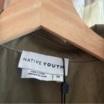 Native Youth Evelyn Embroidered Boyfriend Shirt Button Up Army Green NWT Size M Size M Photo 4