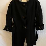 Kate Spade : Black Winter Wool (95%) Trench Coat- Gold Tone Accents Photo 13