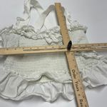 Maeve Anthropologie  Top Womens X Small White Ruffle Tank Smocked Cotton Photo 9