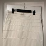 Thalian White Tiered Stretchy Elastic Waist Mini Pencil Skirt Size 12 Photo 1