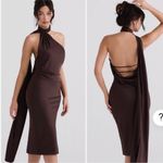 House Of CB  Angelina Asymmetric Halter Midi‎ Dress size S NWOT Photo 1
