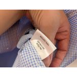 American Airlines Women Uniform Shirt Button Front Long Sleeve Blue Check Sz 0 Photo 4