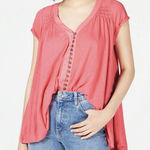 Free People Pink Highland Azalea Blouse - Size - Small Photo 0