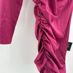 Lulus  Happy Hour Chic Magenta Satin Ruched One-Shoulder Mini Dress size small Photo 5