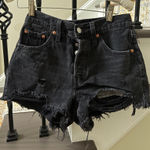 Levi's Black Levi’s 501 Denim Shorts Distressed Photo 0