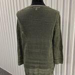 Talbots Women’s Green Open Knit Cotton Long Sleeve Blouse Size Large Petite Photo 2
