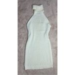 Nasty Gal White Crochet Turtleneck Sleeveless Bodycon Sweater Mini Dress XL Photo 3