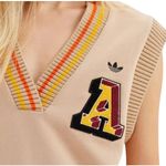 Adidas  50 Years Trefoil Preppy Varsity Knit  Beige Vest Women's M Photo 4