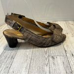 Stuart Weitzman  Tweed SlingbackHeels Neutral Peep ToeQuiet Luxury Y2K 7.5N Photo 1