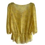 Candie's Women’s Floral Yellow Peasant Blouse Smocked Waist Size Med 3/4 Sleeve Photo 1