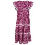 Sail To Sable NEW  Sunburst Pink Ruffle Ric Rac Summer Garden Party Dress Size XS Photo 4