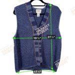 Susan Bristol Susan Bristols Vest Knit Blue Full Zip Up Casual Layering Womens Size L Photo 3