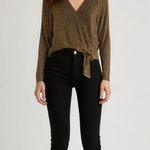 Michael Kors Surplice Neck Tie Waist Top glittery blouse Photo 1