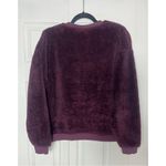 Puma Eggplant Purple Sherpa Faux Fur Crewneck Pullover Sweatshirt Size Large Photo 7