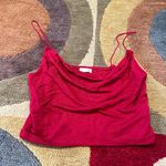 Garage Clothing Red Bungee Strap Cowl Neck Crop Tank Top Stretchy Size XS Photo 0