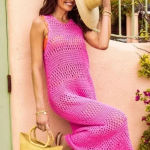 Show Me Your Mumu  Crochet maxi dress coverup Barbie hot pink Photo 0