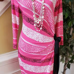 NY & Company Pink and Black tie Work Dress Photo 0