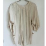 day + moon Linen Womens Short Romper Size Small Comy Casual Neutral Boho Hippie Tan Photo 4