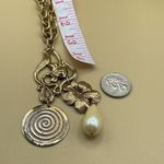 Vintage festival boho large link textured necklace White Photo 7