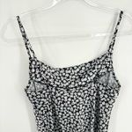 Bebe Floral Daisy Printed Satin Cowl Neck Midi Dress Black White Medium Dainty Photo 11