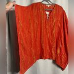 Michael Kors  Orange and Gold Swimsuit Coverup Kaftan Photo 5