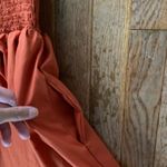 Women’s juniors burnt umber orange midi smocked dress Photo 5