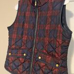 Stylish Women's Quilted Plaid Vest Red Size M Photo 1