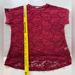 Allegra K  Dark Red Lace Short Sleeve Top Size Small Photo 8