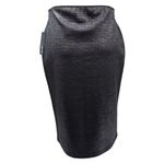 Apt. 9 NWT  Poly/Spandex Pencil Skirt Black Metallic Silver Stretch Sz L Photo 1