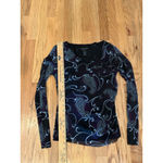 The Limited  Y2K 90s Top M Black Sheer Mesh Whimsy Goth Fairy Grunge Paisley Photo 5
