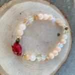 Handmade 🌹  Pink opal + Citrine + Aura Quartz + Agate Bracelet ✨ Photo 0