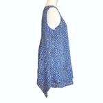 Fever Women’s Sleeveless Blouse Double Layer Blue Mosaic Flower Print •Size Medium Photo 3