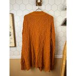 Free People  Montana Orange Oversized Cable Knit Cardigan - Size - Medium Photo 3