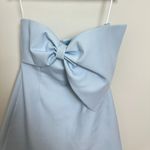 SAU LEE Elly Asymmetric Bow Sleeveless Minidress in Pastel Blue Size US 8 Photo 3
