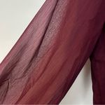 Joie NWT  Burgundy Wine Long Sleeve Sheer Smocked Blouse Photo 11