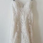 Oleg Cassini Wedding Dress Pure White sweetheart mermaid lace Sheath size 2 Photo 0